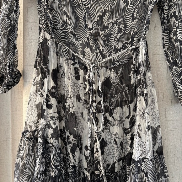 kimchi & blue Black and White Sheer flirty Dress. Multi-patterned.Likely size XS - Picture 5 of 10